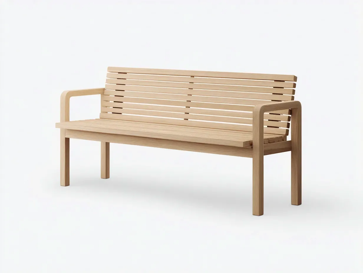 Banc de jardin - bois - 160x48x85 cm - marron - style minimaliste extérieur-Pineuphaus