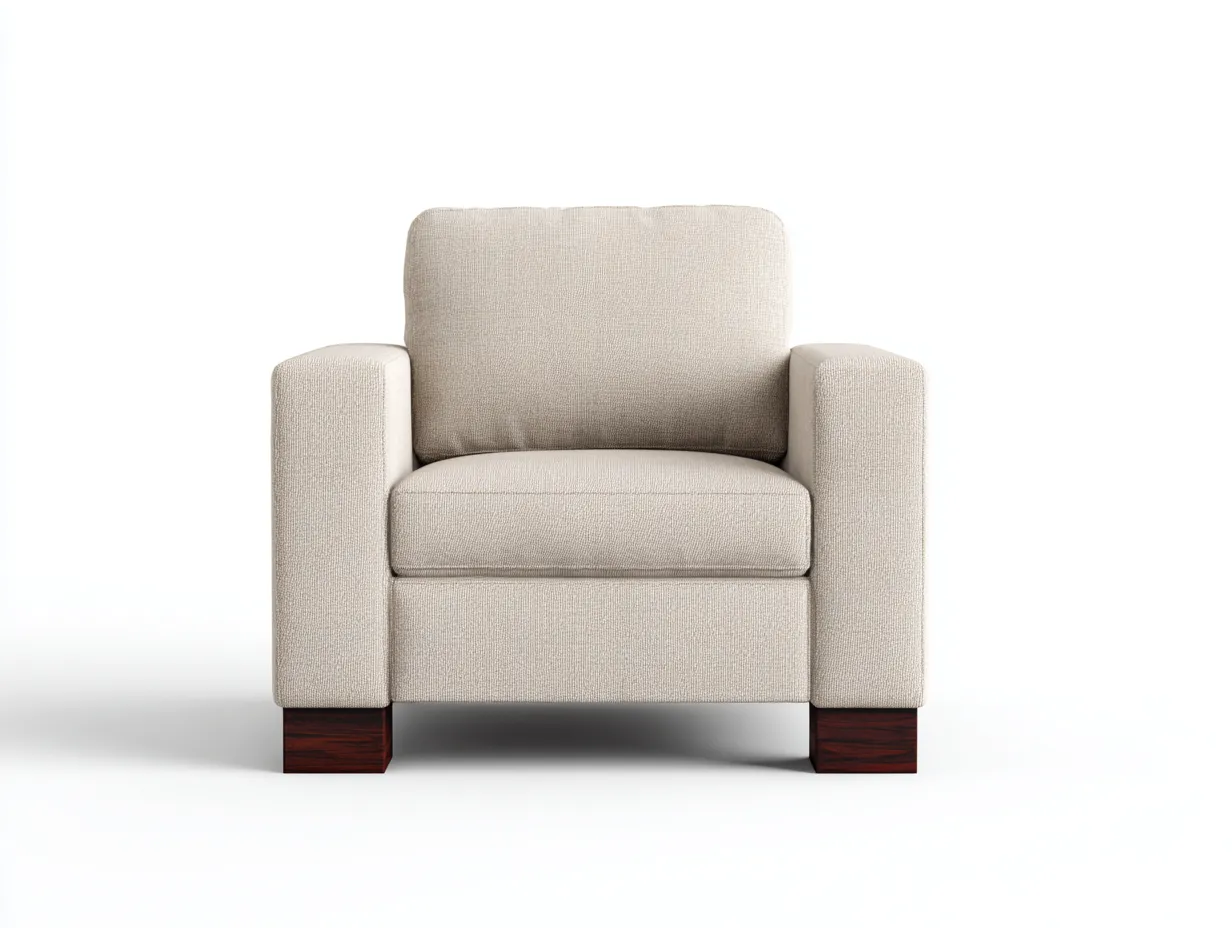 Fauteuil en tissu beige 85x82x88 cm - beige - adapté au salon - style contemporain-Pineuphaus