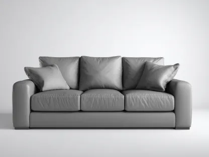 Canapé 3 places en cuir 210x92x80 cm - gris - design contemporain pour salon-Pineuphaus