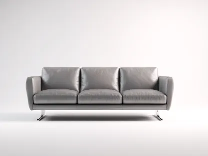 Canapé 3 places en cuir 215x90x82 cm - gris - design contemporain pour salon-Pineuphaus