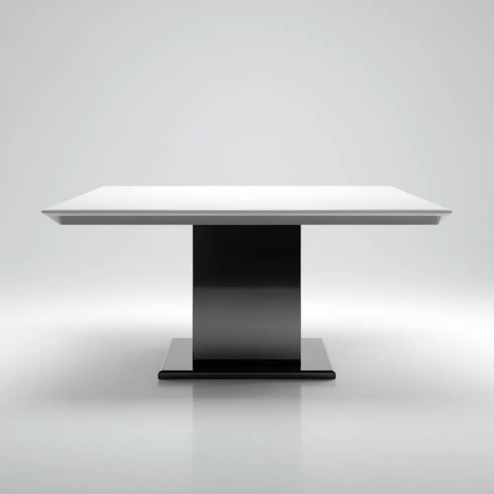 Tavolo da pranzo rettangolare 160x90x75 cm – Bianco/Nero – Design moderno