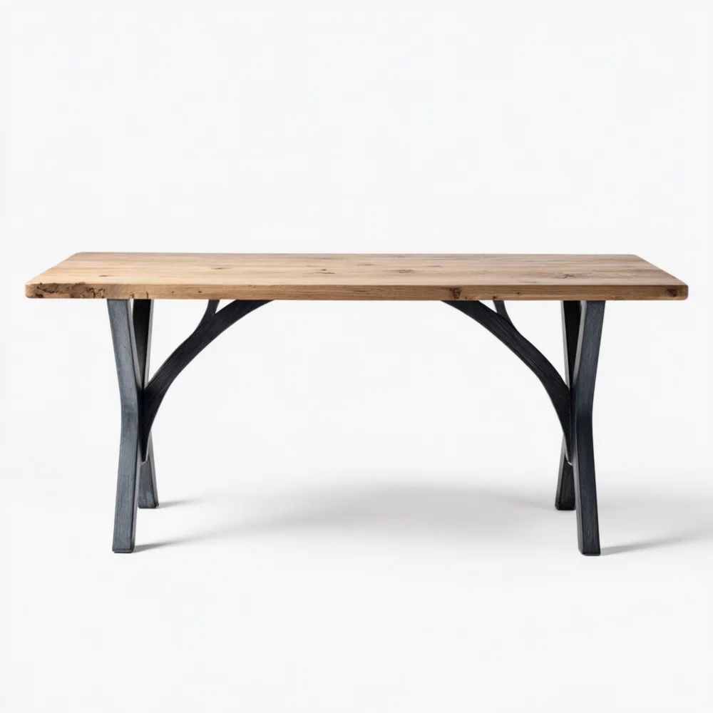 Tavolo da pranzo in legno massello 180x90x75 cm - Stile industriale