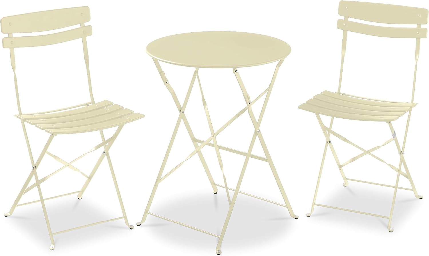 Best Choice Products 3-Piece Bistro Set, Space Saving Folding Design, Solid Steel, Outdoor Patio Furniture Set w/ 2 Chairs, Bistro Table - Sage