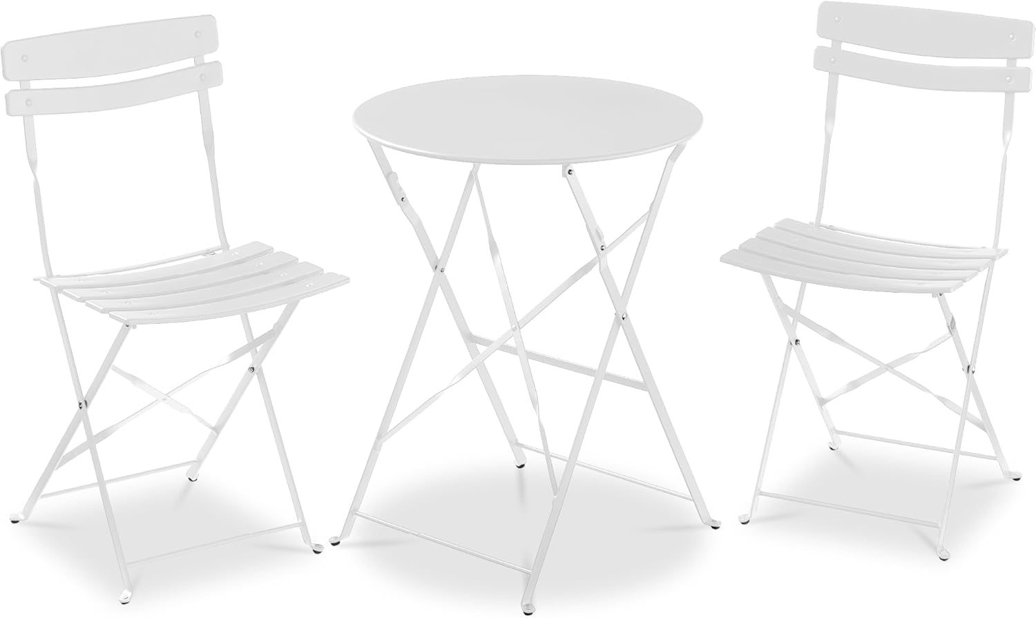 Best Choice Products 3-Piece Bistro Set, Space Saving Folding Design, Solid Steel, Outdoor Patio Furniture Set w/ 2 Chairs, Bistro Table - Sage