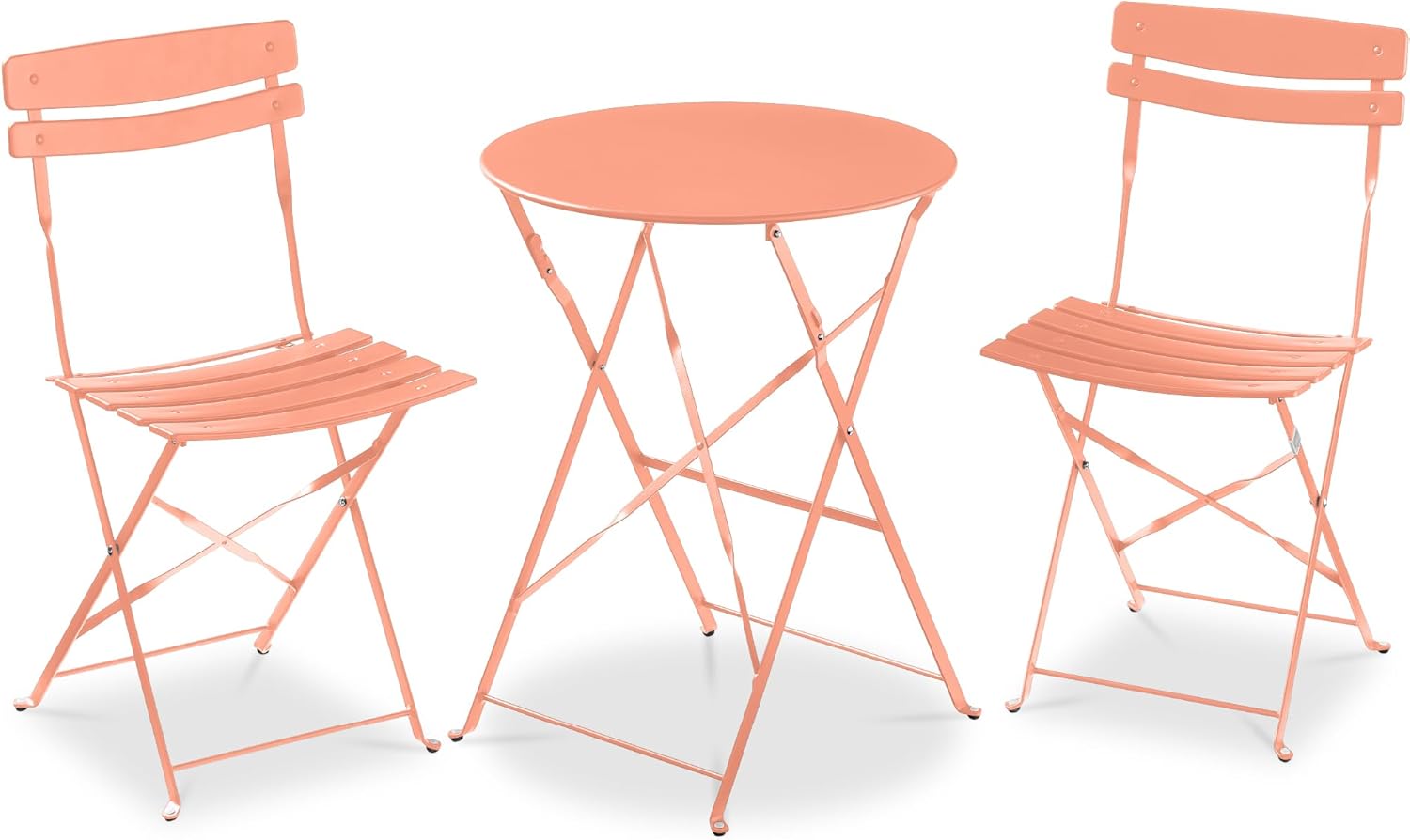 Best Choice Products 3-Piece Bistro Set, Space Saving Folding Design, Solid Steel, Outdoor Patio Furniture Set w/ 2 Chairs, Bistro Table - Sage