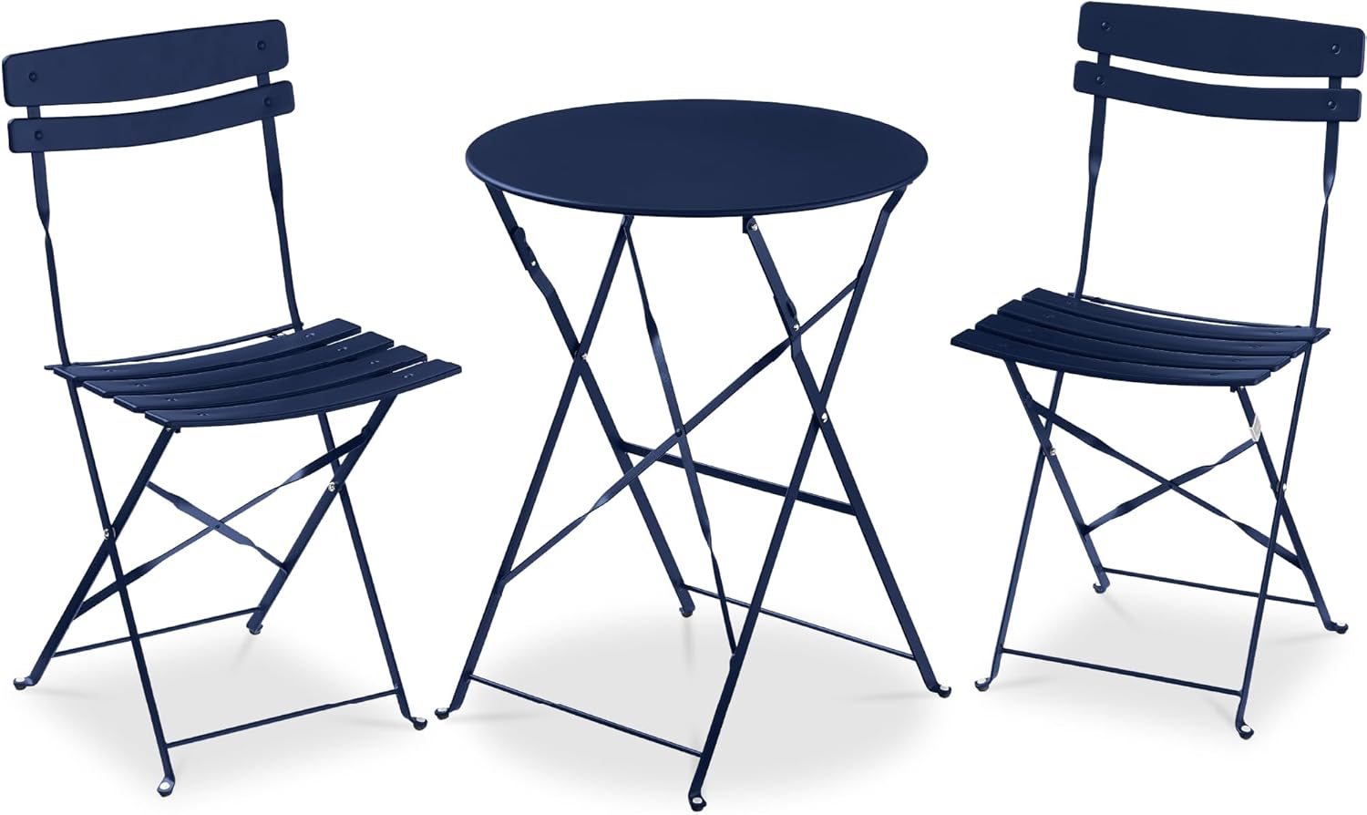 Best Choice Products 3-Piece Bistro Set, Space Saving Folding Design, Solid Steel, Outdoor Patio Furniture Set w/ 2 Chairs, Bistro Table - Sage