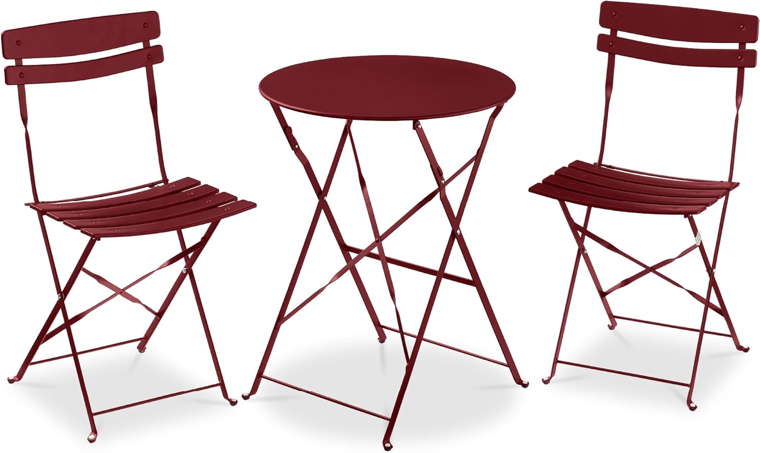 Best Choice Products 3-Piece Bistro Set, Space Saving Folding Design, Solid Steel, Outdoor Patio Furniture Set w/ 2 Chairs, Bistro Table - Sage