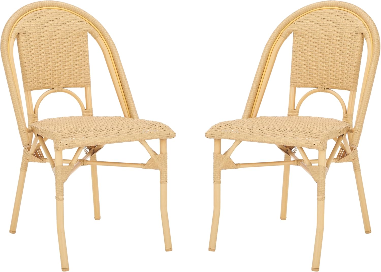  Outdoor Collection Torino White Parisian Bistro Chair Set of 2 