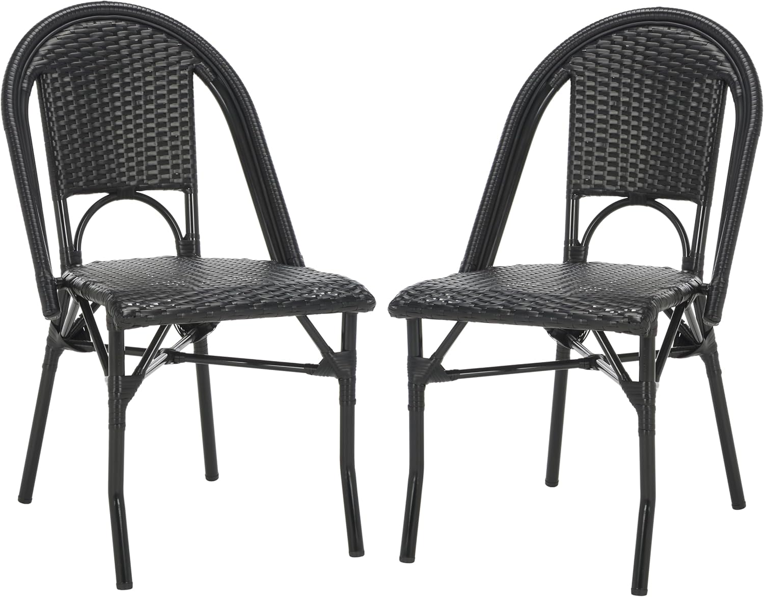  Outdoor Collection Torino White Parisian Bistro Chair Set of 2 