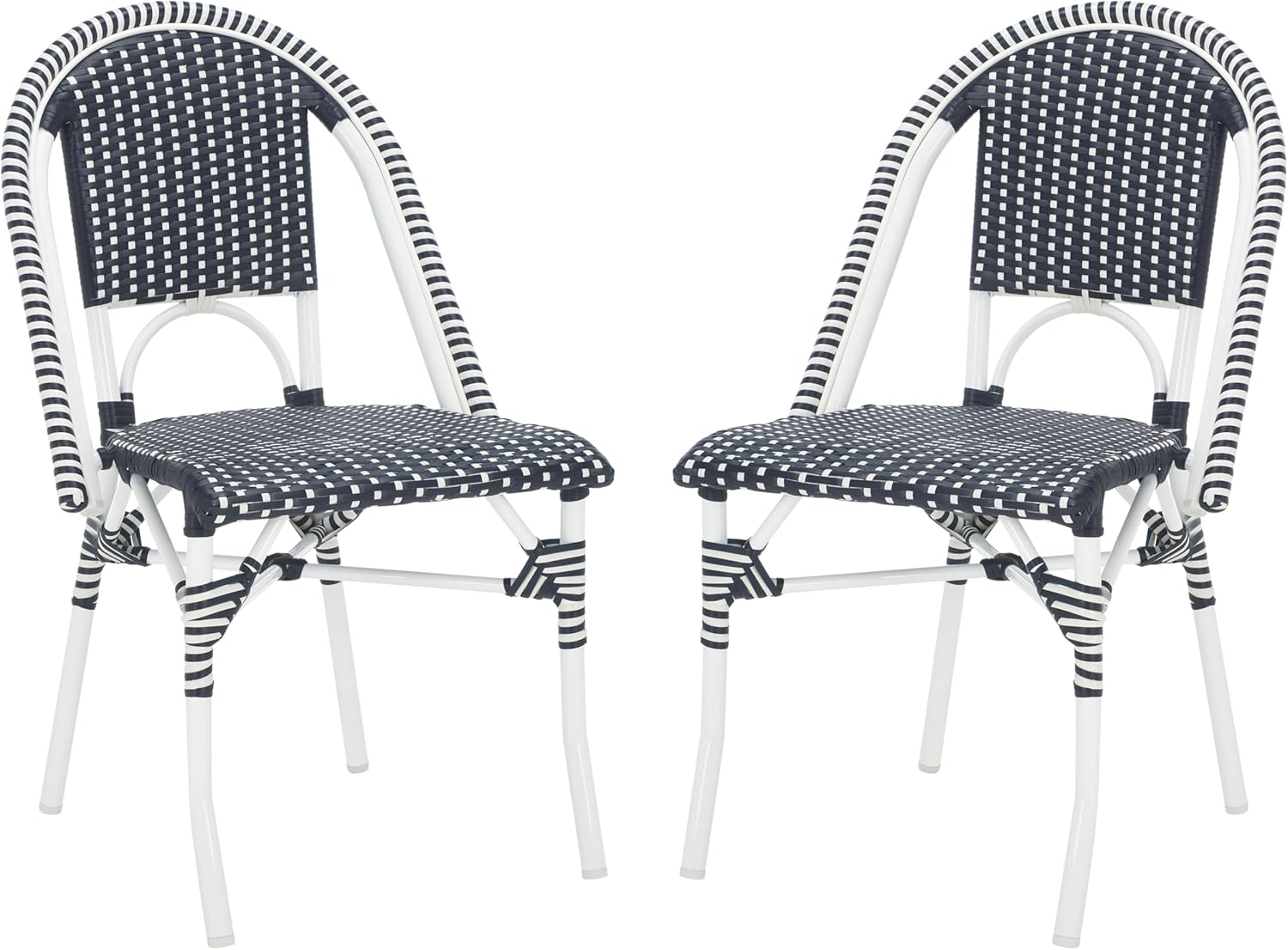  Outdoor Collection Torino White Parisian Bistro Chair Set of 2 