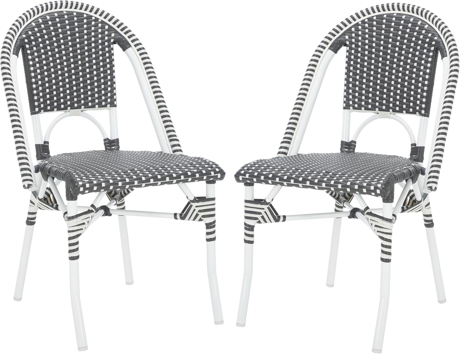  Outdoor Collection Torino White Parisian Bistro Chair Set of 2 