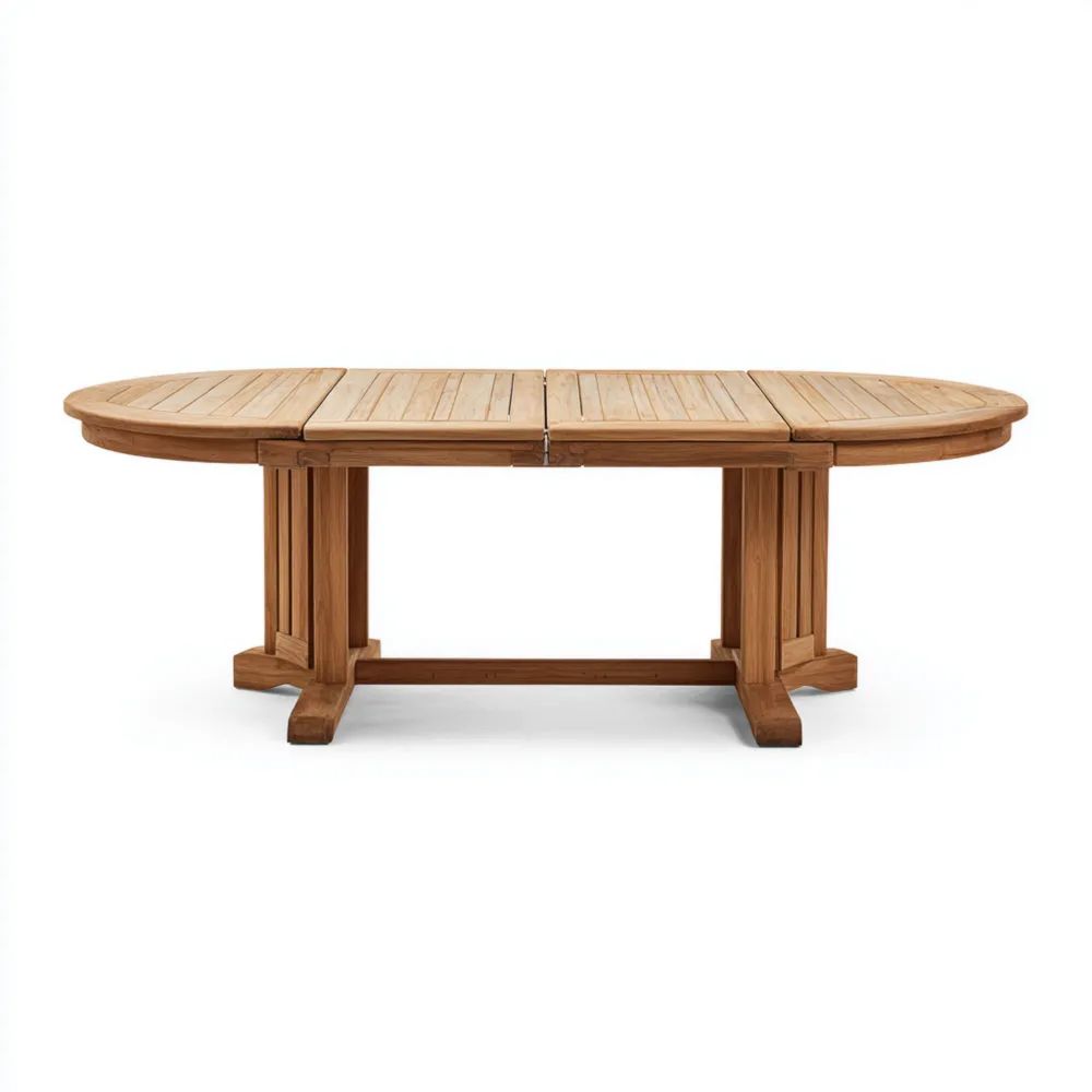 Tavolo da pranzo estensibile in legno 200x100x75 cm - Naturale - Design classico