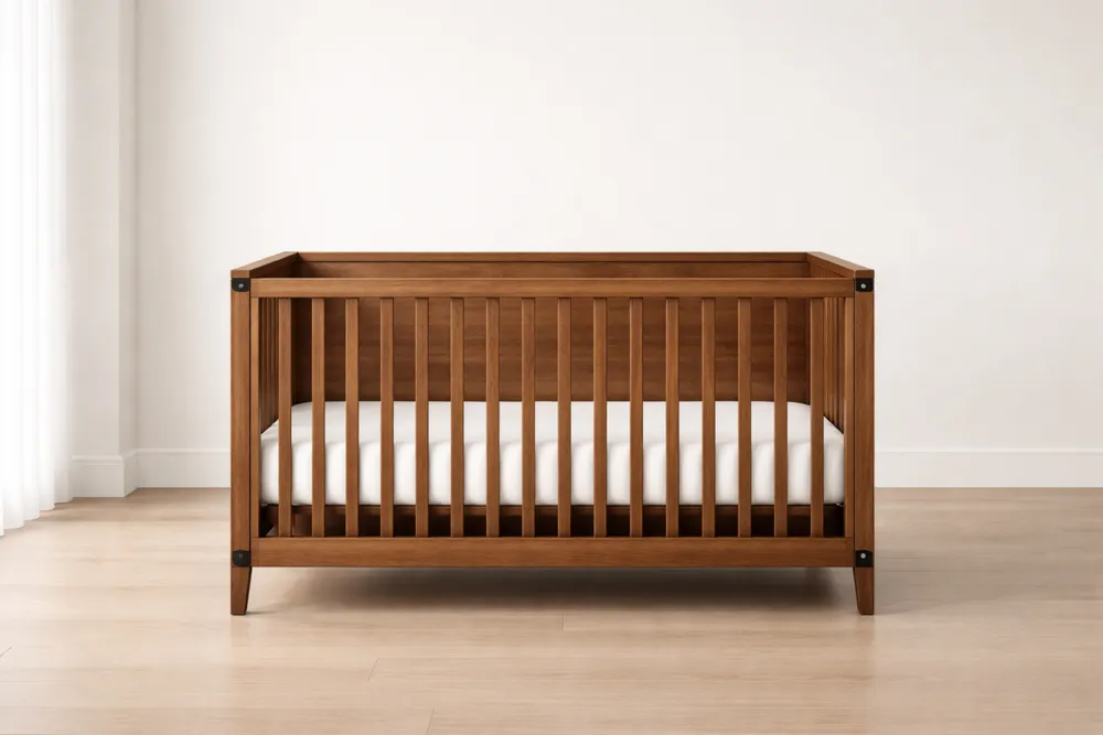 Lit bébé en bois de hêtre Marron-Formavelo