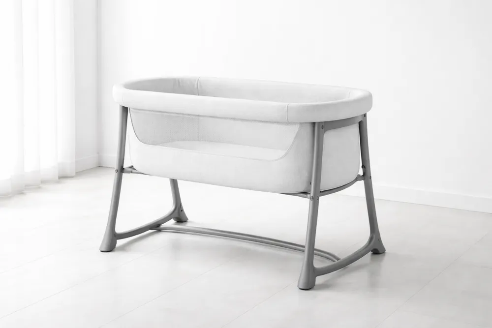 Berceau Bébé en Aluminium et Polyester Gris et Blanc-Formavelo