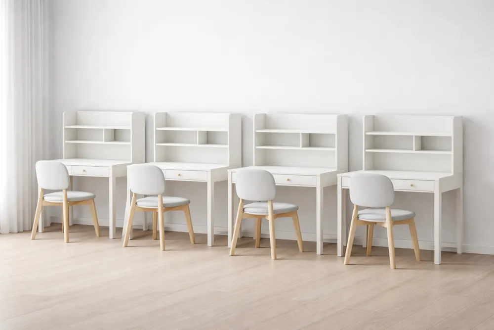 Set de Bureaux Blancs avec Chaises rembourrées-Formavelo