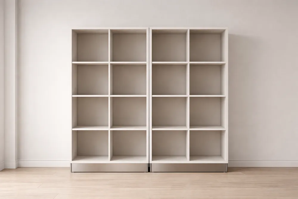 Bibliothèque modulable 16 cases en bois composite Blanc 180 x 160 x 30 cm-Formavelo