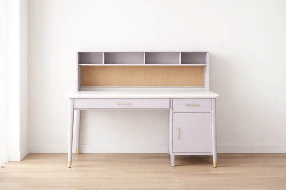 Bureau en MDF avec Étagère Intégrée Lavande-Formavelo