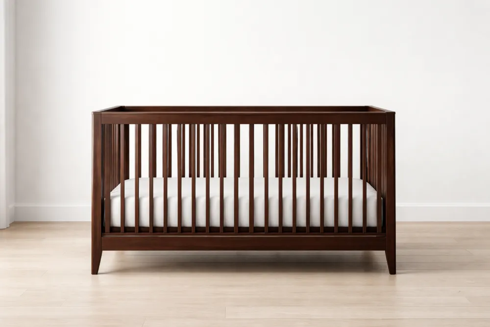 Lit bébé en bois marron avec matelas-Formavelo