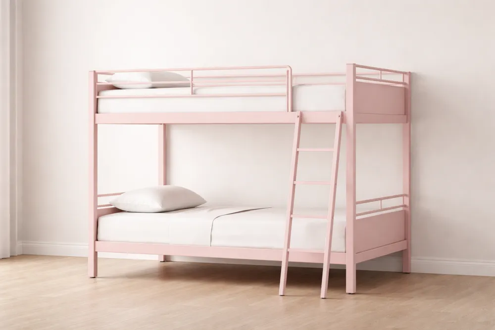 Lit superposé en métal rose avec matelas-Formavelo