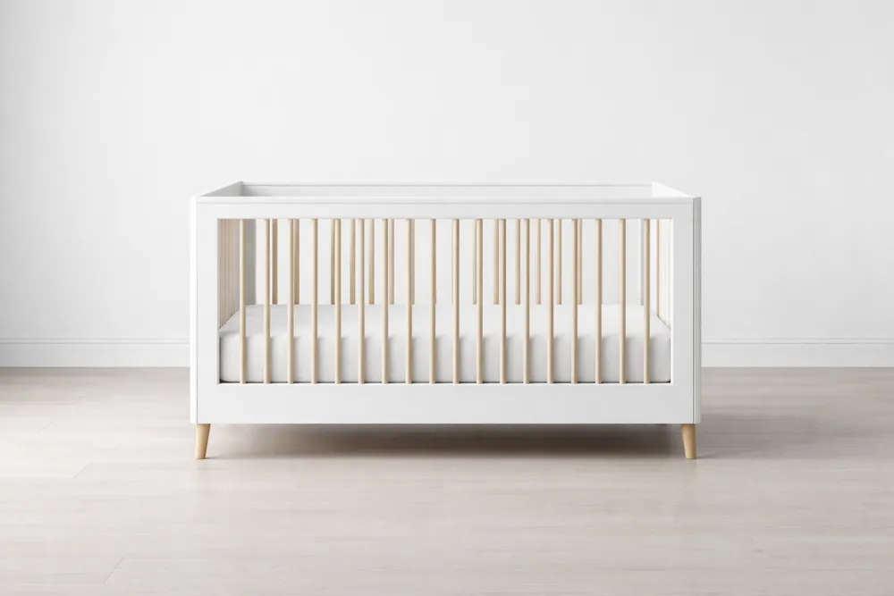 Lit bébé en Bois et MDF Blanc-Formavelo