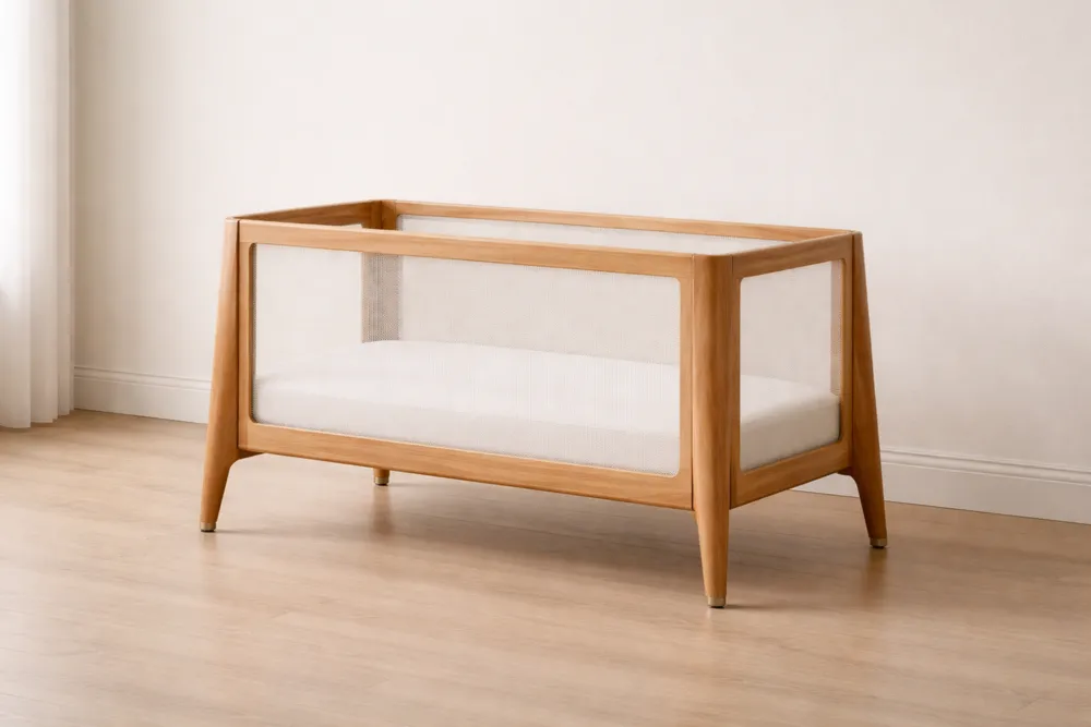 Lit bébé en bois de hêtre et filet polyester-Formavelo