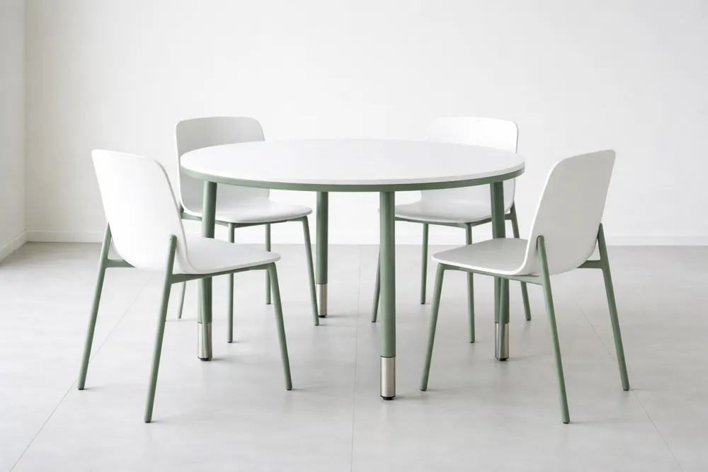Table ronde en métal et plastique avec 4 chaises-Formavelo
