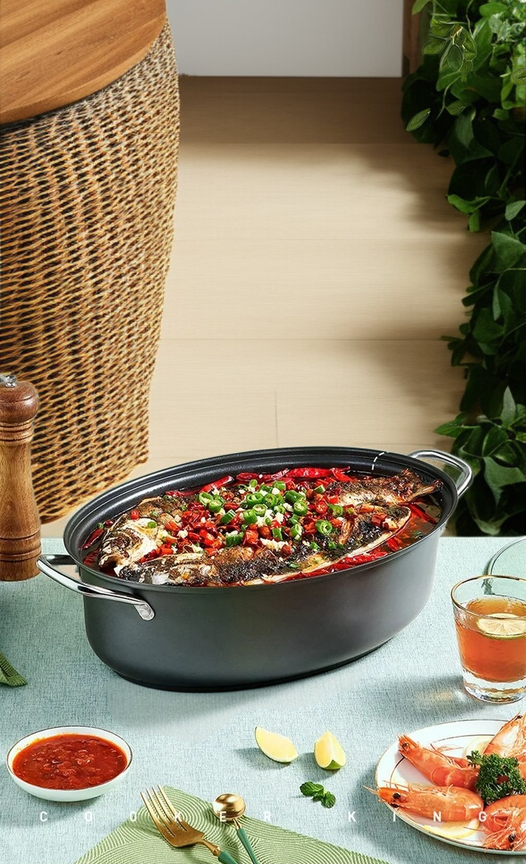 Large capacity carbon steel steamer with glass lid