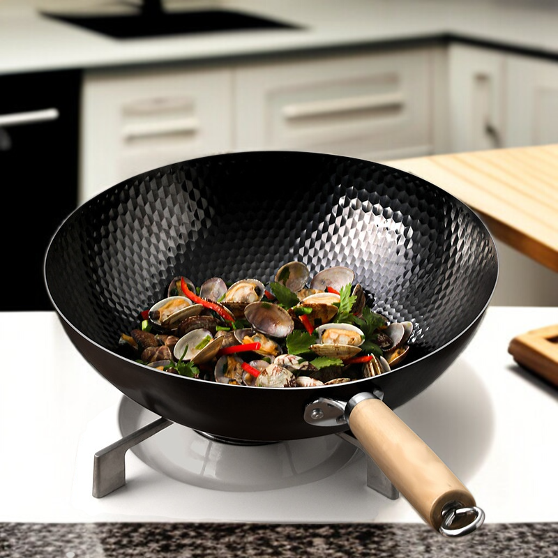 Durable household stir-fry pot in kitchen setting