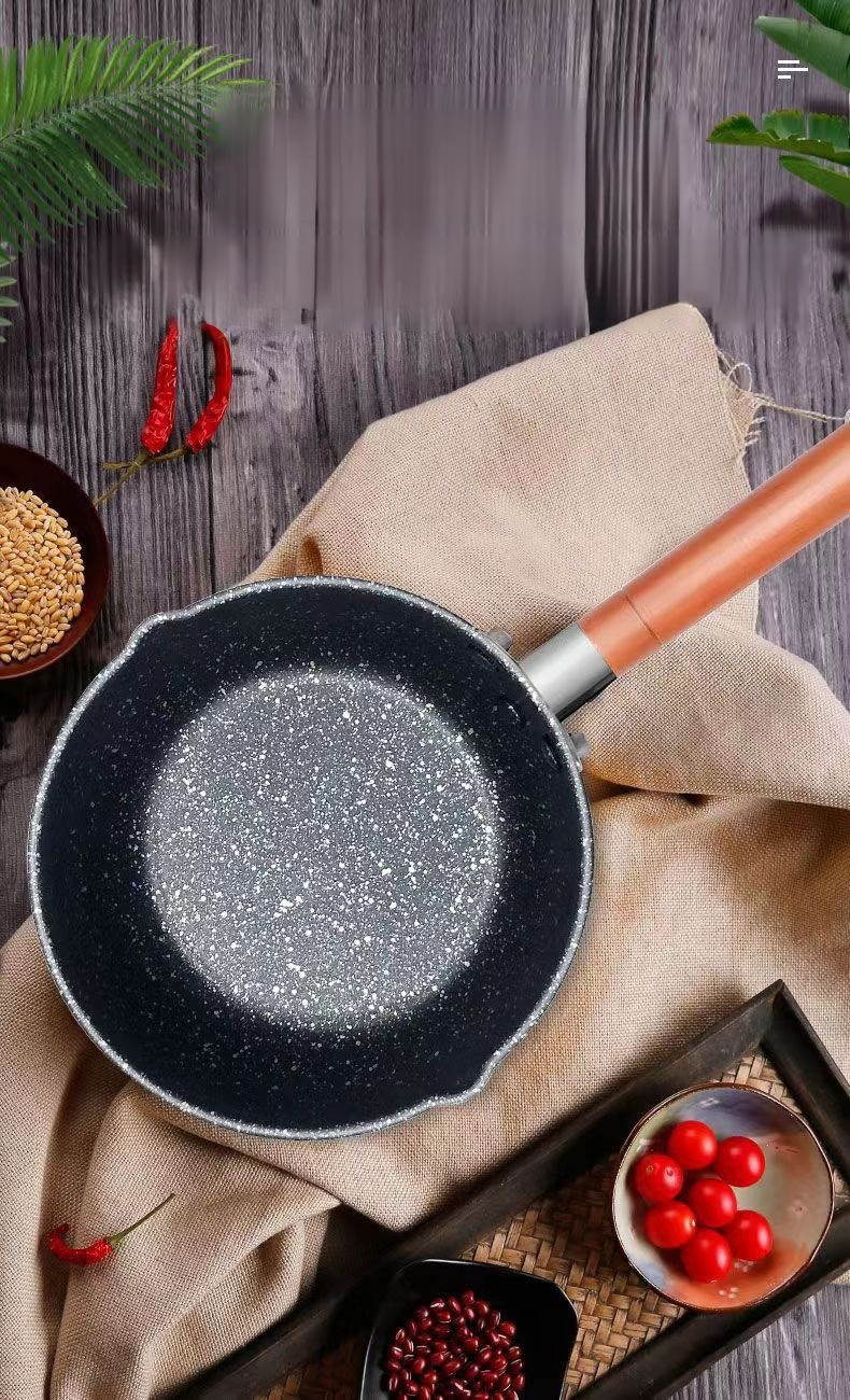 Colorful Maifan stone ramen pan with ergonomic handle