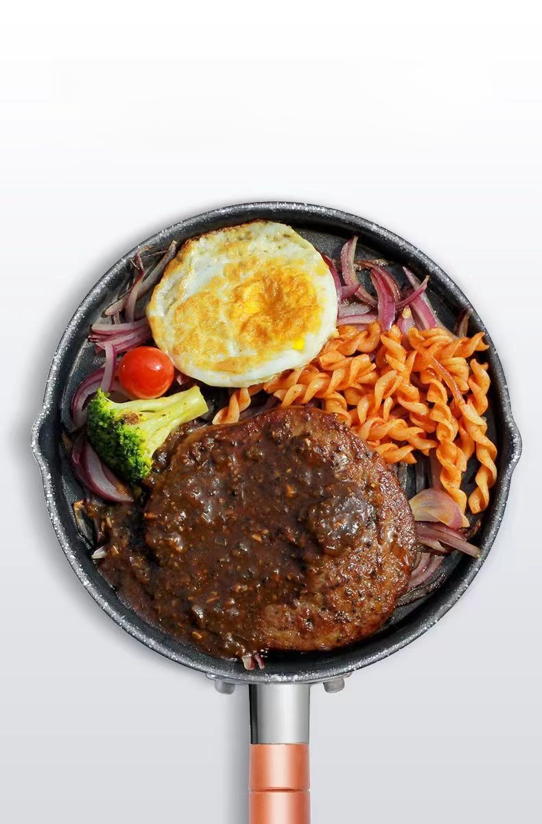 Stone coated induction pan for cooking noodles and soups