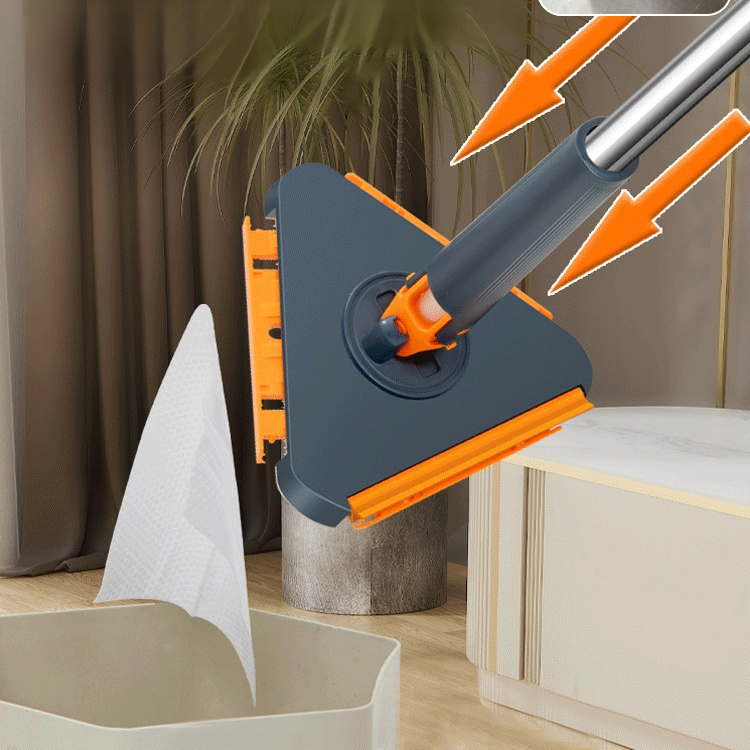 Triangular clip handle cotton washcloth mop for household cleaning