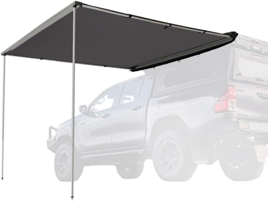 Vehicle Awning 4.6ft x 6.6ft - Roof Rack Pull Out Side Awning 30ft² Sun Shade UPF50+ Weatherproof for Camping Car SUV Truck Van