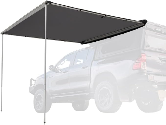 Vehicle Awning 4.6ft x 6.6ft - Roof Rack Pull Out Side Awning 30ft² Sun Shade UPF50+ Weatherproof for Camping Car SUV Truck Van