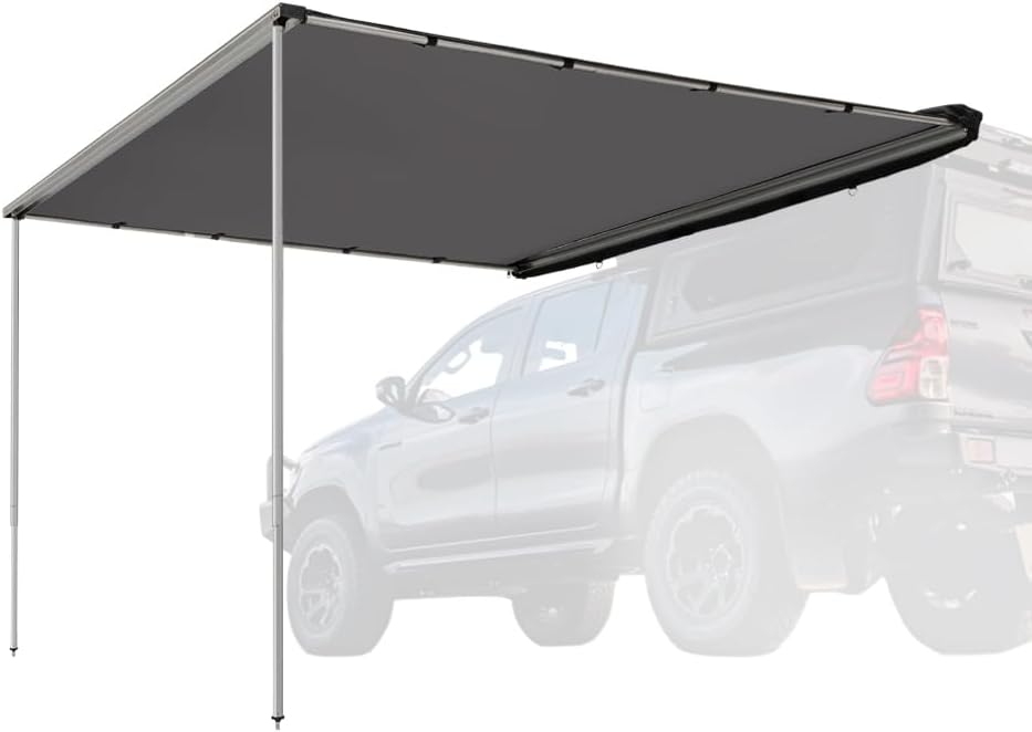 Vehicle Awning 4.6ft x 6.6ft - Roof Rack Pull Out Side Awning 30ft² Sun Shade UPF50+ Weatherproof for Camping Car SUV Truck Van