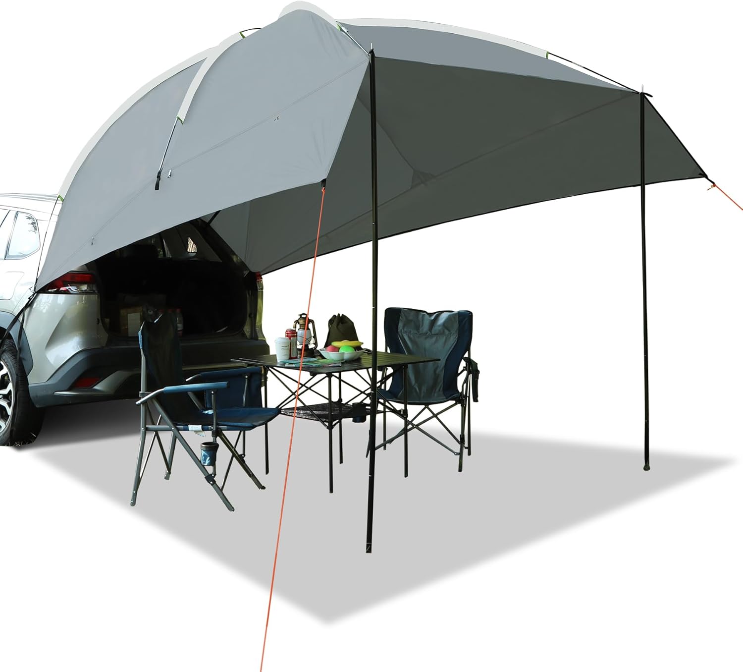 Waterproof Car Awning Sun Shelter with Carrying Bag, Portable Auto Canopy Camping Trailer Sun Shade for SUV, Truck, Van, Outdoor, Dark Grey