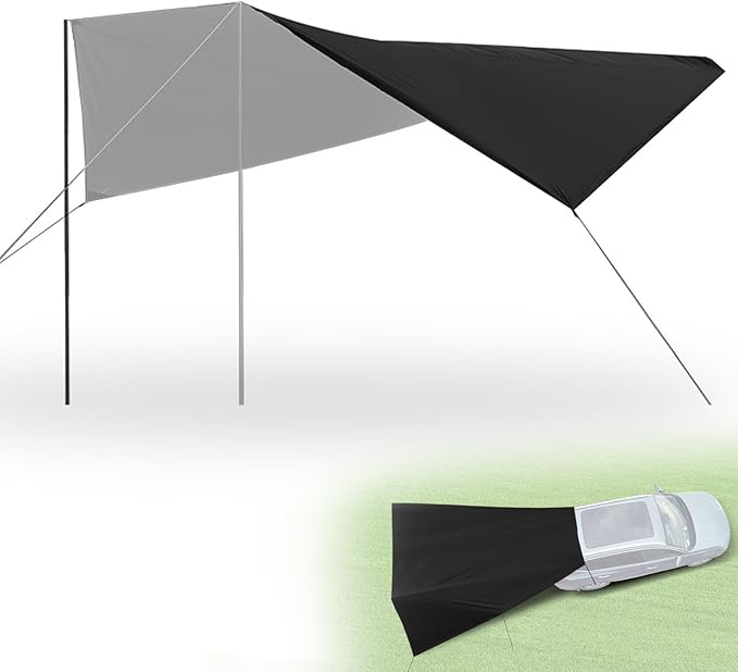 Large SUV Tailgate Awning for 7-8 People, Car Shelter Tarp Tent with Storage Bag for Truck MPV Jeep Van Campervan Caravan