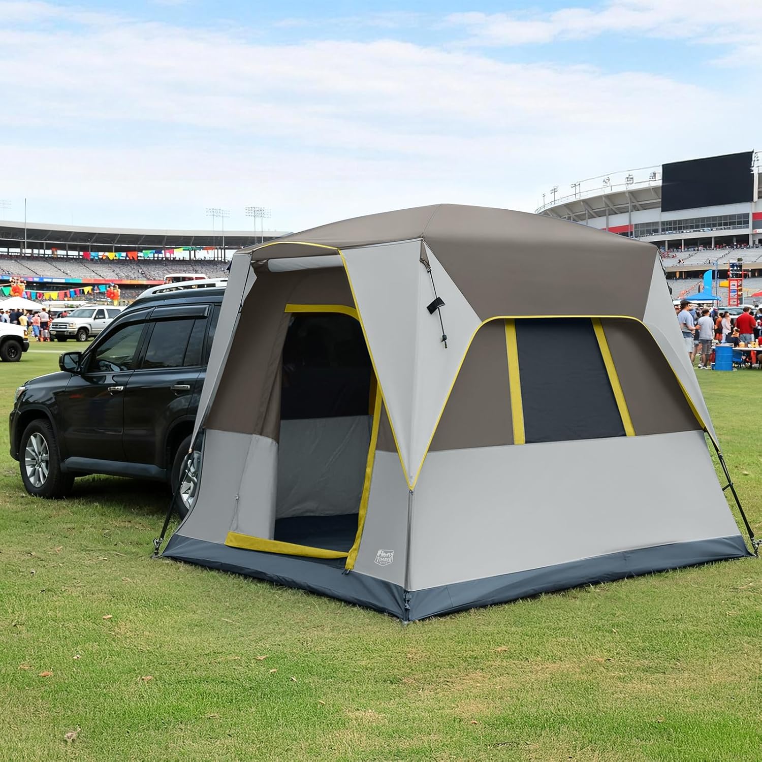 5 Person SUV Tent Weather Resistant Portable for Car SUV Van Camping, Includes Rainfly and Storage Bag, 10' W X 8' L X 7.1' H