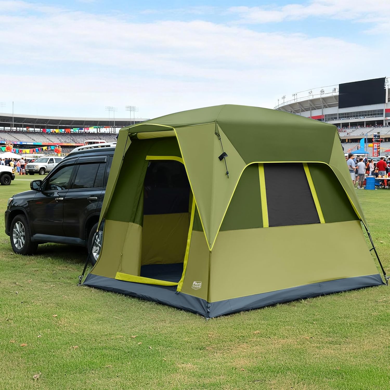 5 Person SUV Tent Weather Resistant Portable for Car SUV Van Camping, Includes Rainfly and Storage Bag, 10' W X 8' L X 7.1' H
