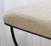 White Dining Chair, Upholstered Tufted Dining Room Chairs, Kitchen Dining Chairs with Black Metal Curved Legs, Side Chair for Kitchen,Living Room,Dining Room,Cafe,Restaurant,Yard