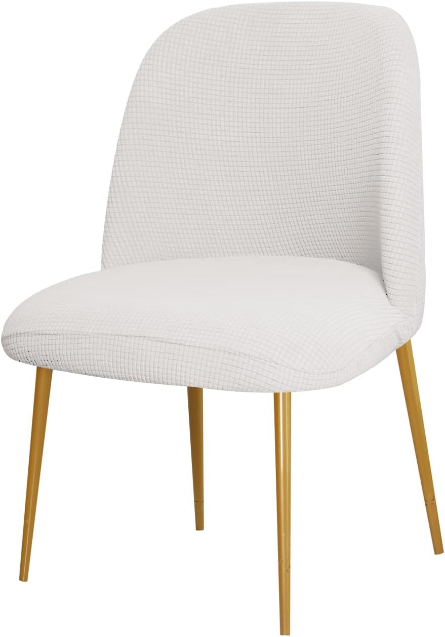 Dining Chair Cover Stretch Velvet Upholstered Side Dining Chair Cover Slipcover Curved Back Mid Century Modern Accent Dining Chair Covers for Kitchen Living Room