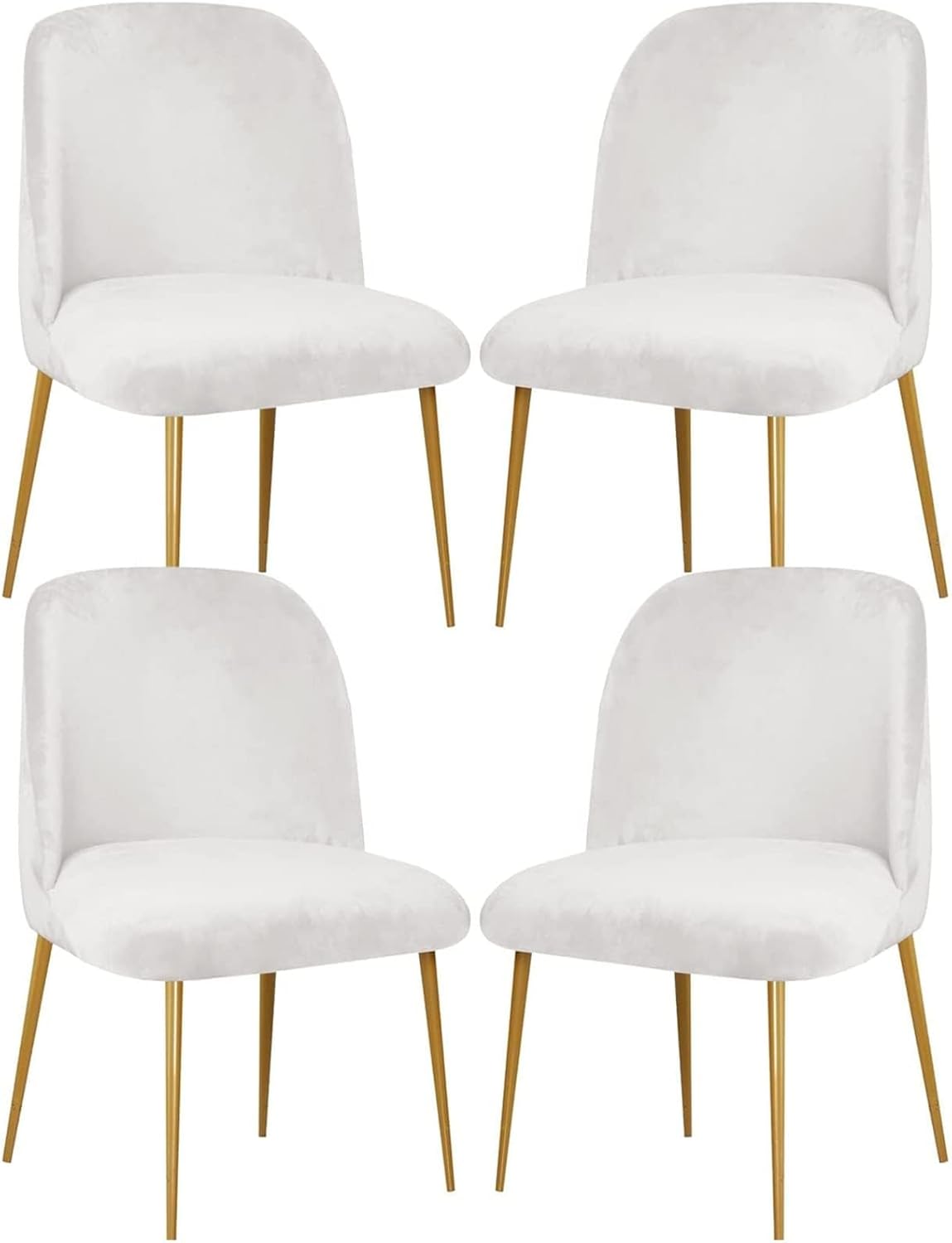 Dining Chair Cover Stretch Velvet Upholstered Side Dining Chair Cover Slipcover Curved Back Mid Century Modern Accent Dining Chair Covers for Kitchen Living Room