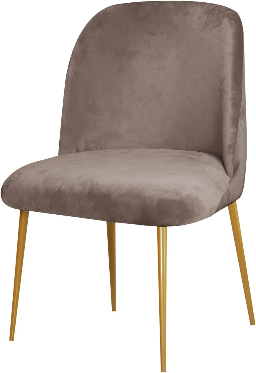 Dining Chair Cover Stretch Velvet Upholstered Side Dining Chair Cover Slipcover Curved Back Mid Century Modern Accent Dining Chair Covers for Kitchen Living Room