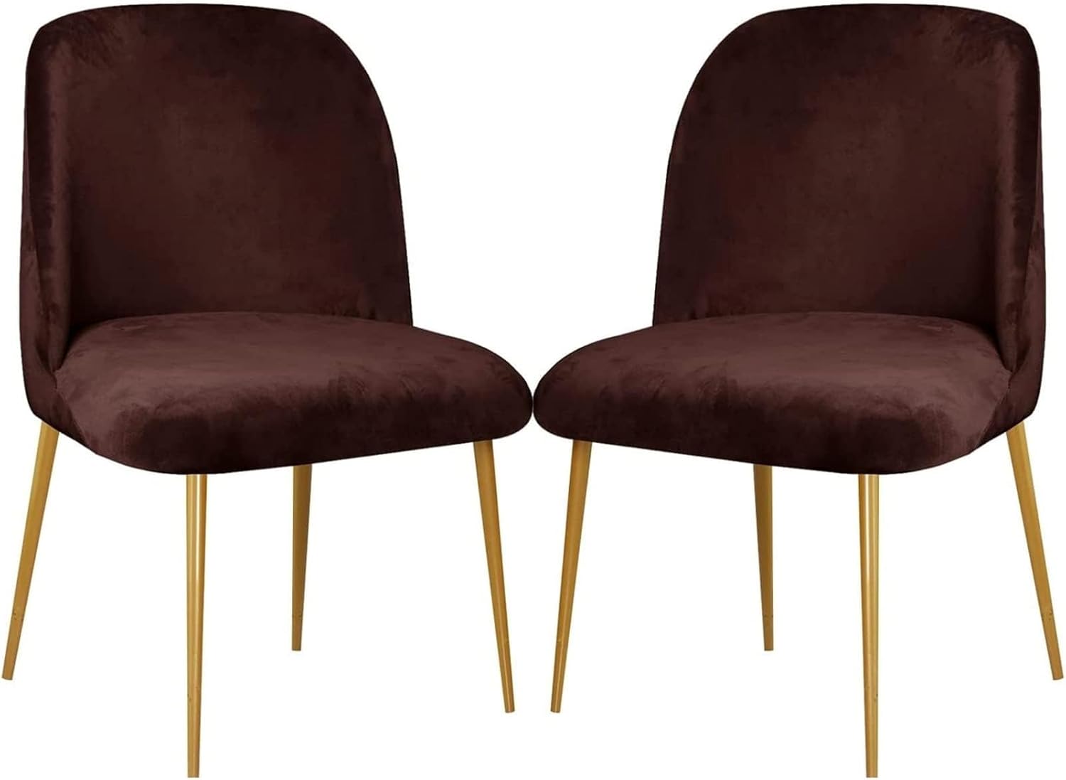 Dining Chair Cover Stretch Velvet Upholstered Side Dining Chair Cover Slipcover Curved Back Mid Century Modern Accent Dining Chair Covers for Kitchen Living Room