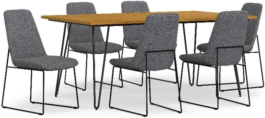 Modern Minimalist Dining Room Seating with Sled Base and Cushioned Seat (Set of 2)