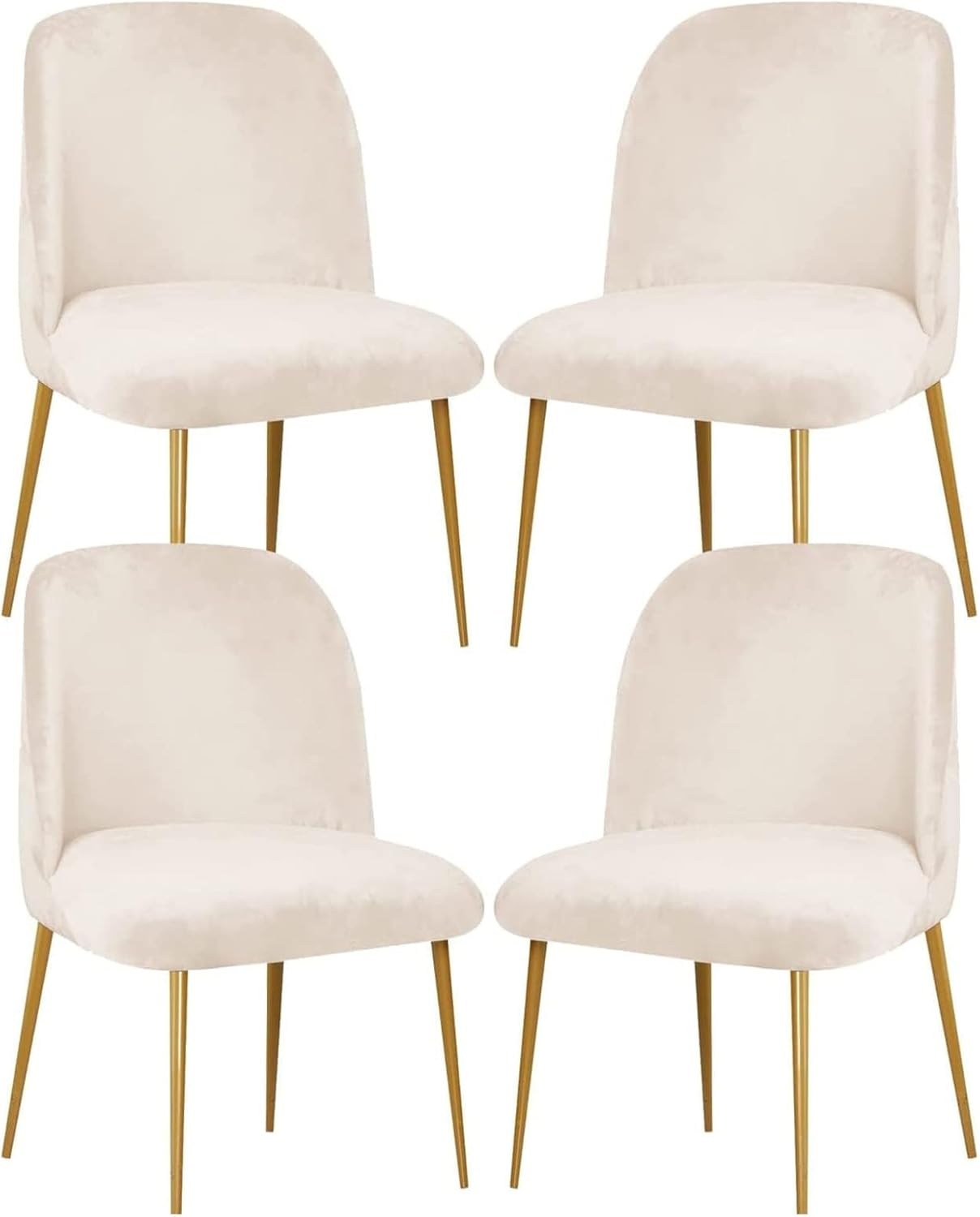 Dining Chair Cover Stretch Velvet Upholstered Side Dining Chair Cover Slipcover Curved Back Mid Century Modern Accent Dining Chair Covers for Kitchen Living Room