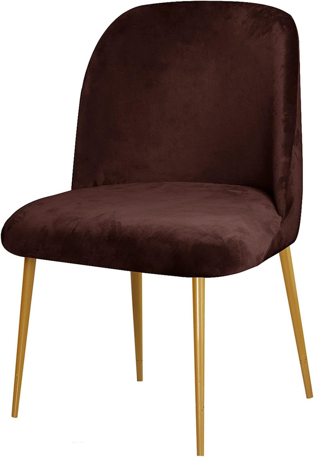 Dining Chair Cover Stretch Velvet Upholstered Side Dining Chair Cover Slipcover Curved Back Mid Century Modern Accent Dining Chair Covers for Kitchen Living Room