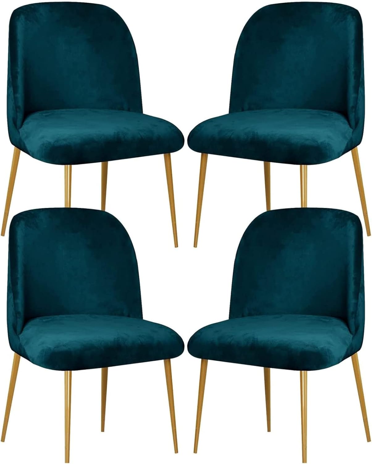 Dining Chair Cover Stretch Velvet Upholstered Side Dining Chair Cover Slipcover Curved Back Mid Century Modern Accent Dining Chair Covers for Kitchen Living Room