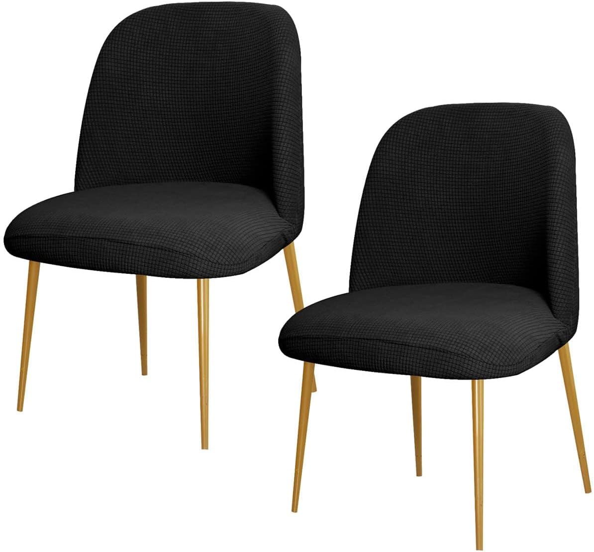 Dining Chair Cover Stretch Velvet Upholstered Side Dining Chair Cover Slipcover Curved Back Mid Century Modern Accent Dining Chair Covers for Kitchen Living Room