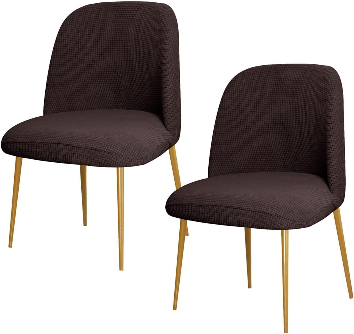 Dining Chair Cover Stretch Velvet Upholstered Side Dining Chair Cover Slipcover Curved Back Mid Century Modern Accent Dining Chair Covers for Kitchen Living Room