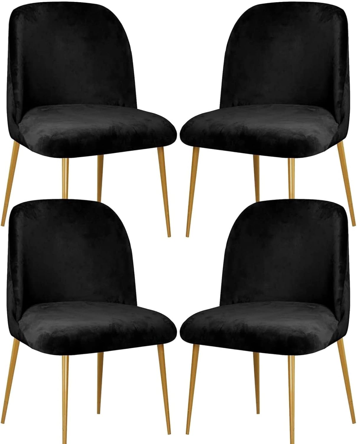 Dining Chair Cover Stretch Velvet Upholstered Side Dining Chair Cover Slipcover Curved Back Mid Century Modern Accent Dining Chair Covers for Kitchen Living Room